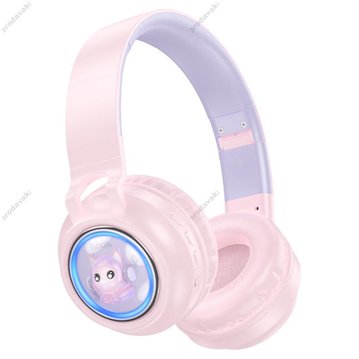 Бездротові Bluetooth навушники HOCO W50 Cute fun headphones BT 5.3 Pink