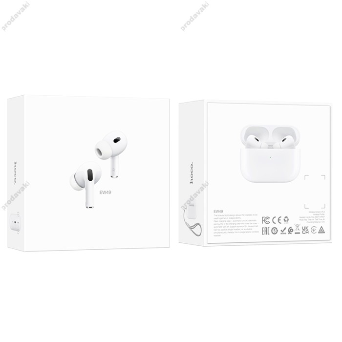 Бездротові Bluetooth навушники HOCO EW49 True wireless stereo headset BT 5.3 White