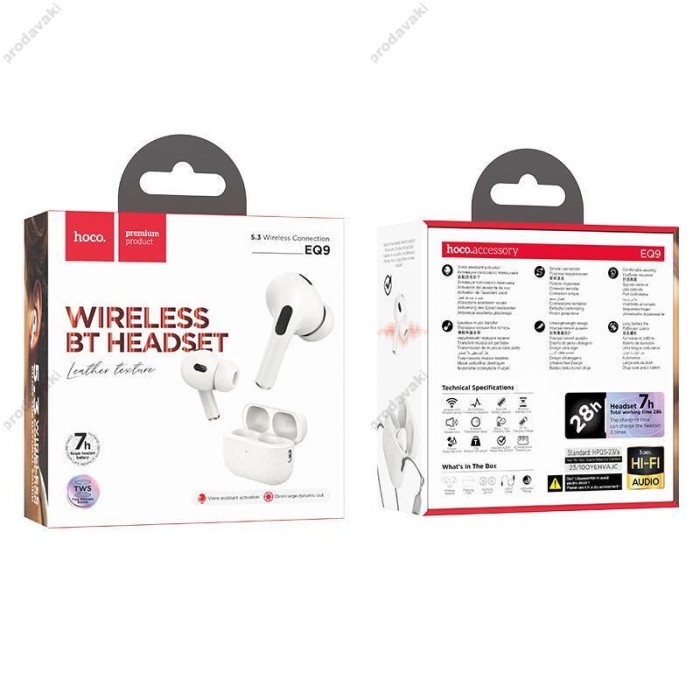 Бездротові Bluetooth навушники Hoco EQ9 Duke true wireless headset BT 5.3 Milky white