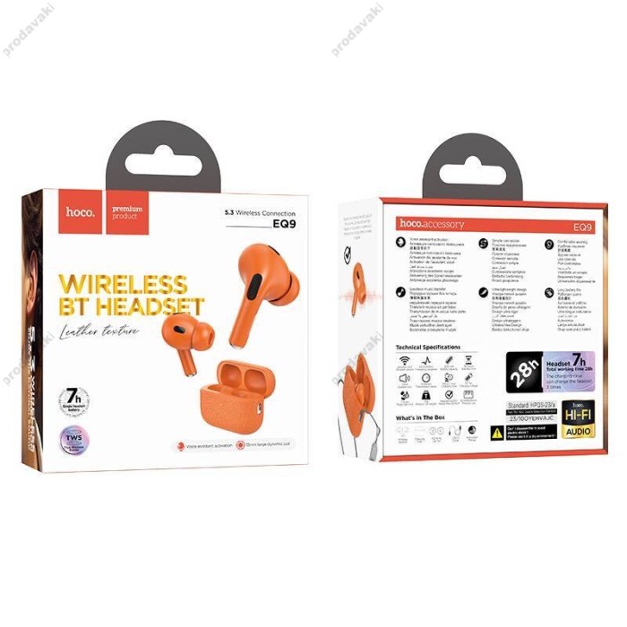Бездротові Bluetooth навушники Hoco EQ9 Duke true wireless headset BT 5.3 Orange