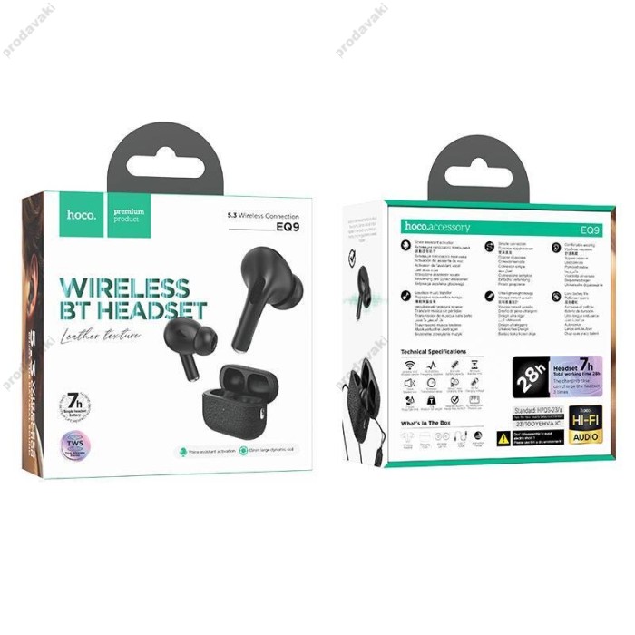 Бездротові Bluetooth навушники Hoco EQ9 Duke true wireless headset BT 5.3 Black