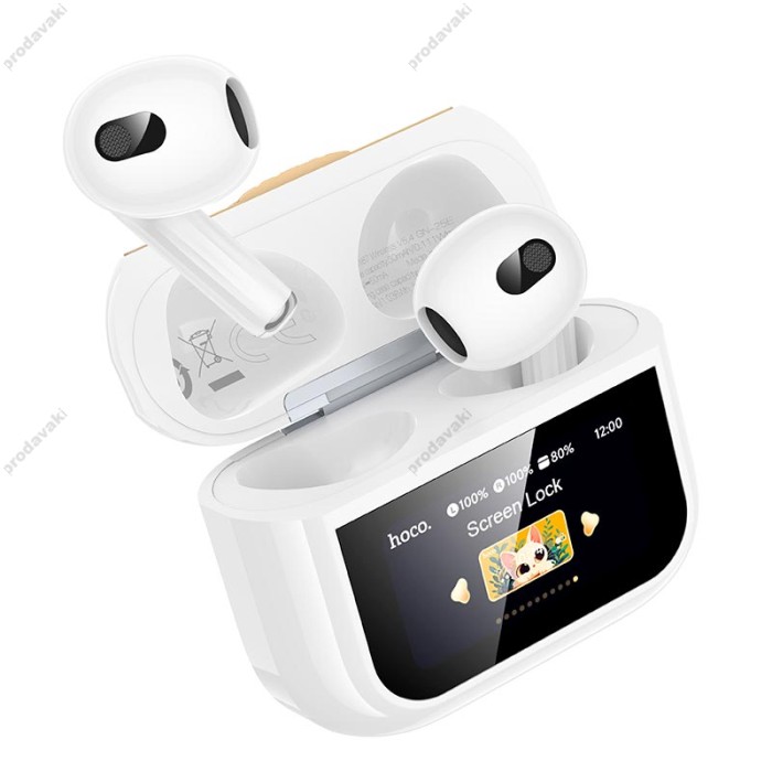 Бездротові Bluetooth навушники HOCO EW87 Gata true wireless touch screen headset BT 5.3 White
