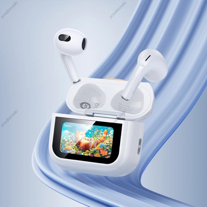 Бездротові Bluetooth навушники HOCO EW87 Gata true wireless touch screen headset BT 5.3 White