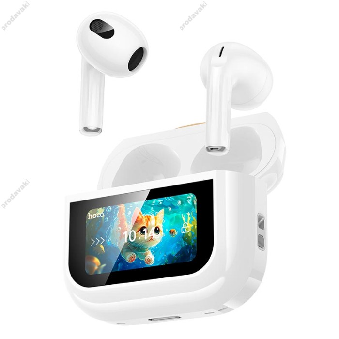 Бездротові Bluetooth навушники HOCO EW87 Gata true wireless touch screen headset BT 5.3 White