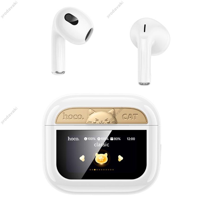Бездротові Bluetooth навушники HOCO EW87 Gata true wireless touch screen headset BT 5.3 White