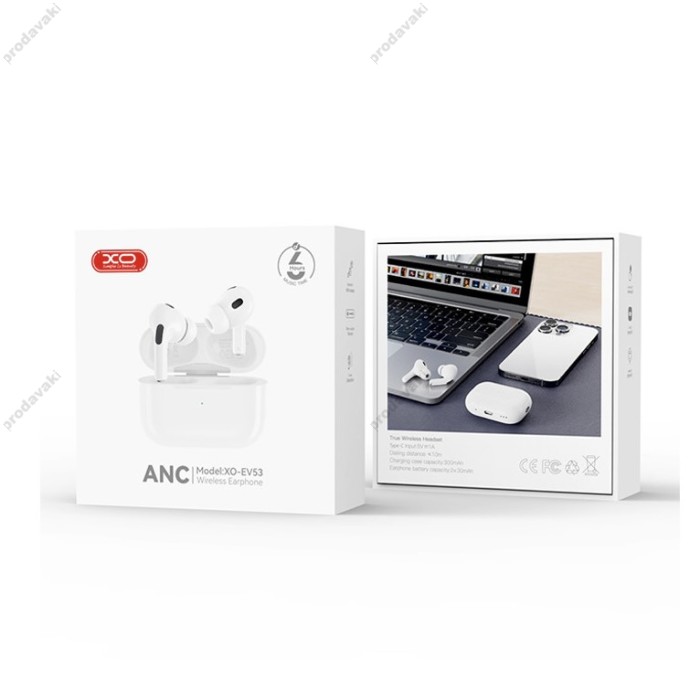 Бездротові Bluetooth навушники XO EV53 V Full-Featured ANC Noise Canceling BT 5.3 White