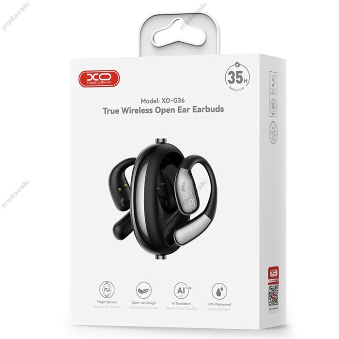 Бездротові Bluetooth навушники XO G36 Palm Gyro AI Translation OWS headset BT 5.4 Black