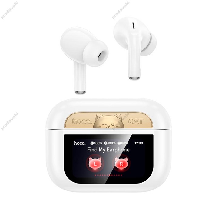 Бездротові Bluetooth навушники HOCO EW88 Rampino true wireless ANC touch screen BT 5.4 White