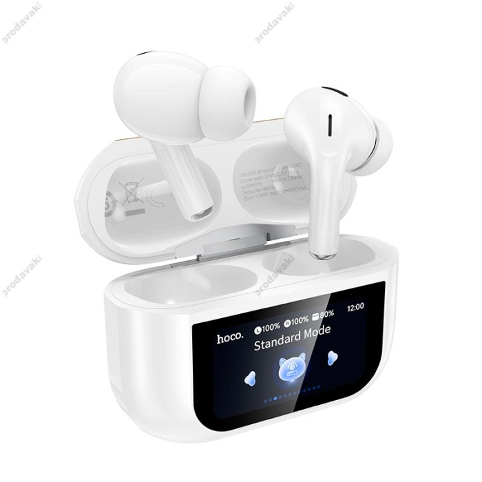 Бездротові Bluetooth навушники HOCO EW88 Rampino true wireless ANC touch screen BT 5.4 White