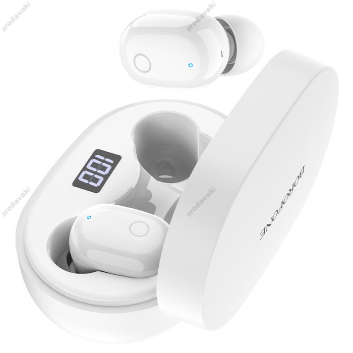 Бездротові Bluetooth навушники Borofone BW06 Manner true wireless headset BT 5.1 White