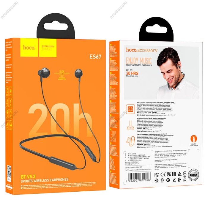 Бездротові Bluetooth навушники Hoco ES67 Perception BT 5.3 Black