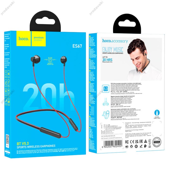 Бездротові Bluetooth навушники Hoco ES67 Perception BT 5.3 Red