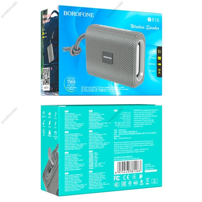 Портативна колонка Bluetooth BOROFONE BR18 Encourage sports 5W Grey