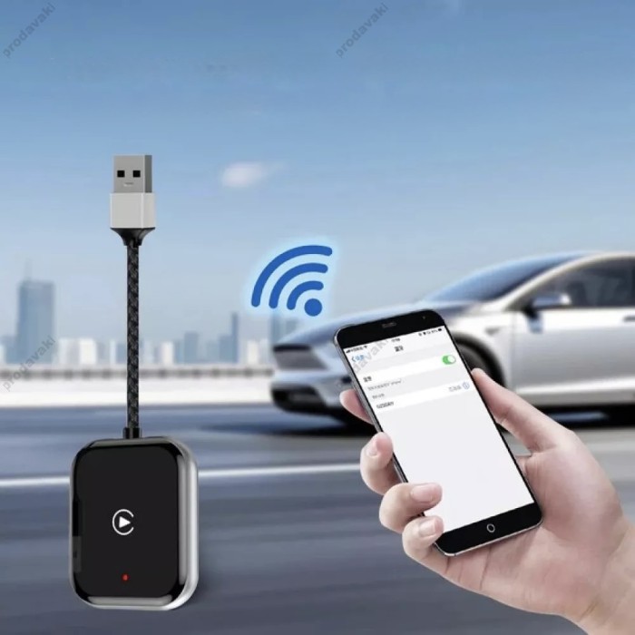 Автомобільний бездротовий адаптер CarPlay/Android Auto Earldom ET-CP04