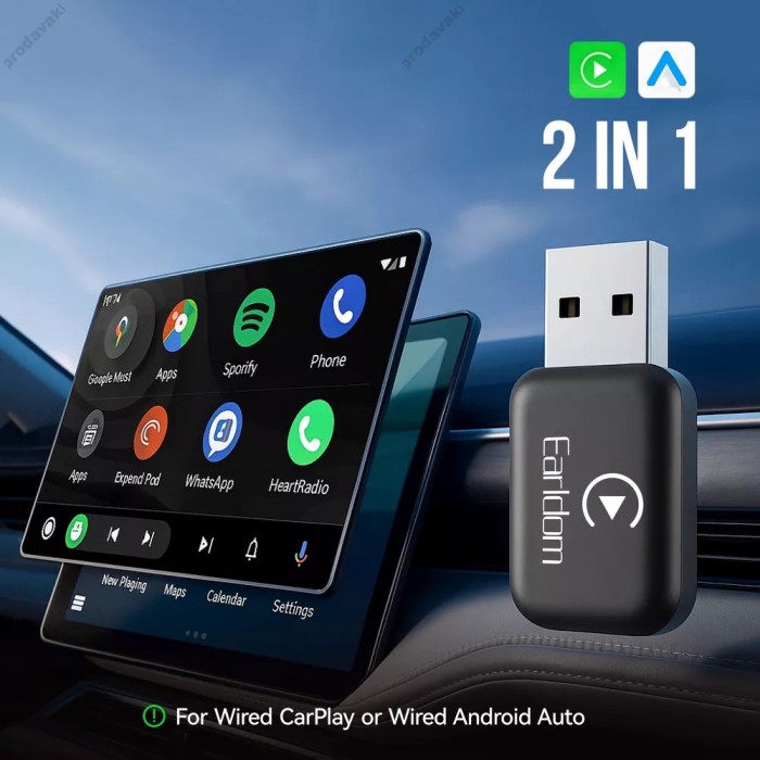 Автомобільний адаптер CarPlay/Android Auto Earldom ET-CP05 чорний