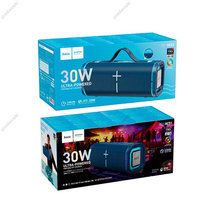 Портативна колонка Bluetooth HOCO HC51 Soul sports BT speaker ipx4 BT6.0 30W Blue