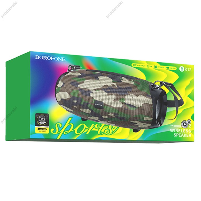 Портативна колонка Bluetooth BOROFONE BR12 Amplio sports 10W camouflage green