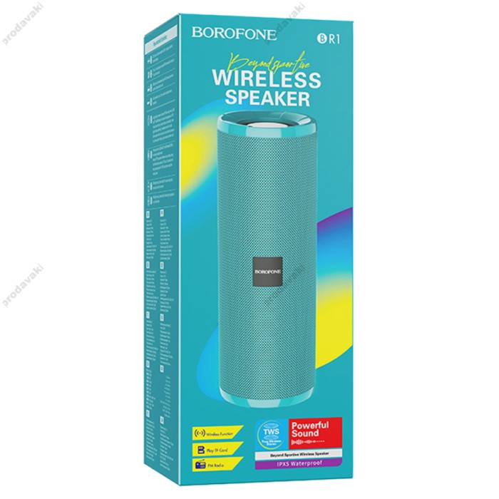 Портативна колонка Bluetooth BOROFONE BR1 Beyond sportive 10W peacock blue
