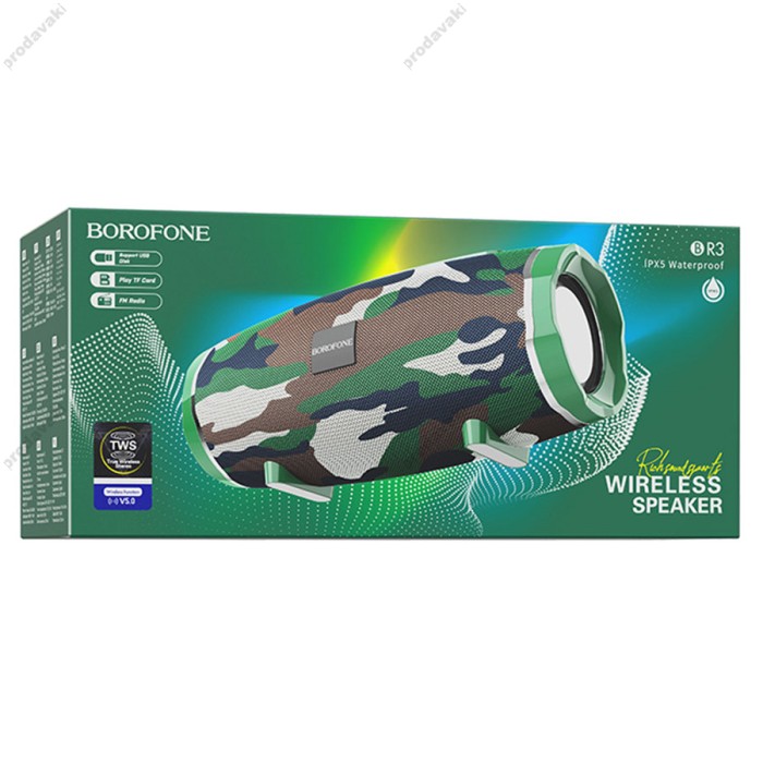 Портативна колонка Bluetooth BOROFONE BR3 Rich sound sports 5W camouflage green