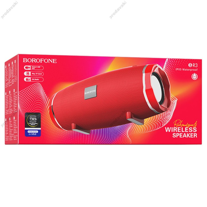 Портативна колонка Bluetooth BOROFONE BR3 Rich sound sports 5W red