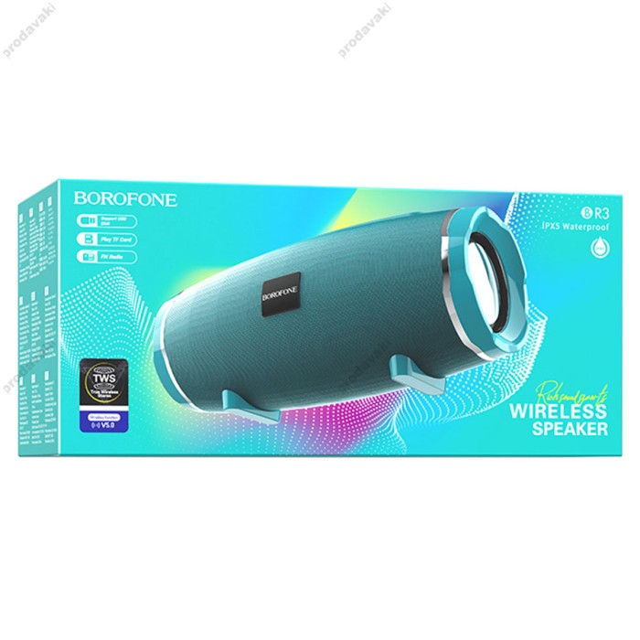 Портативна колонка Bluetooth BOROFONE BR3 Rich sound sports 5W peacock blue