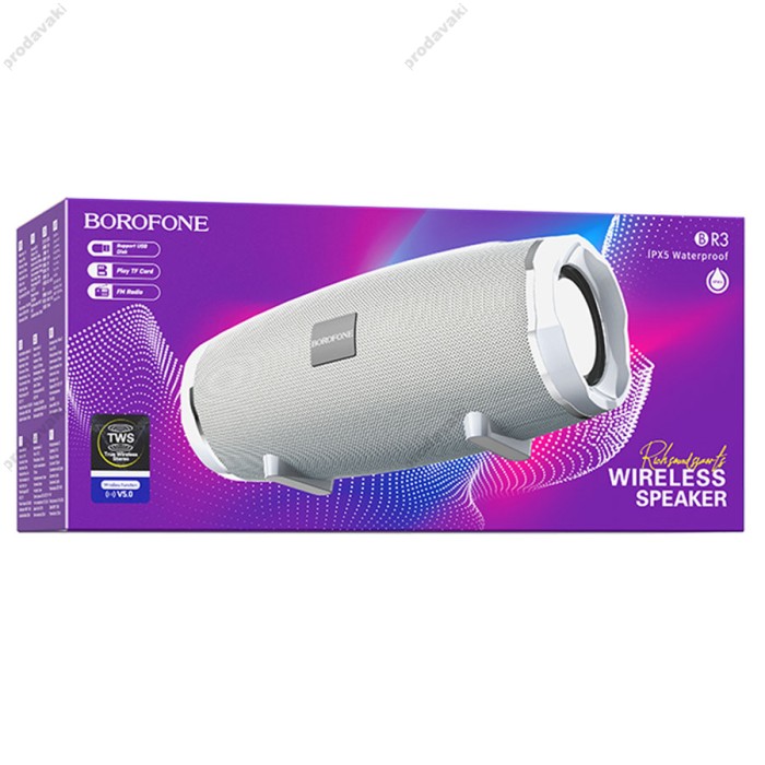 Портативна колонка Bluetooth BOROFONE BR3 Rich sound sports 5W grey