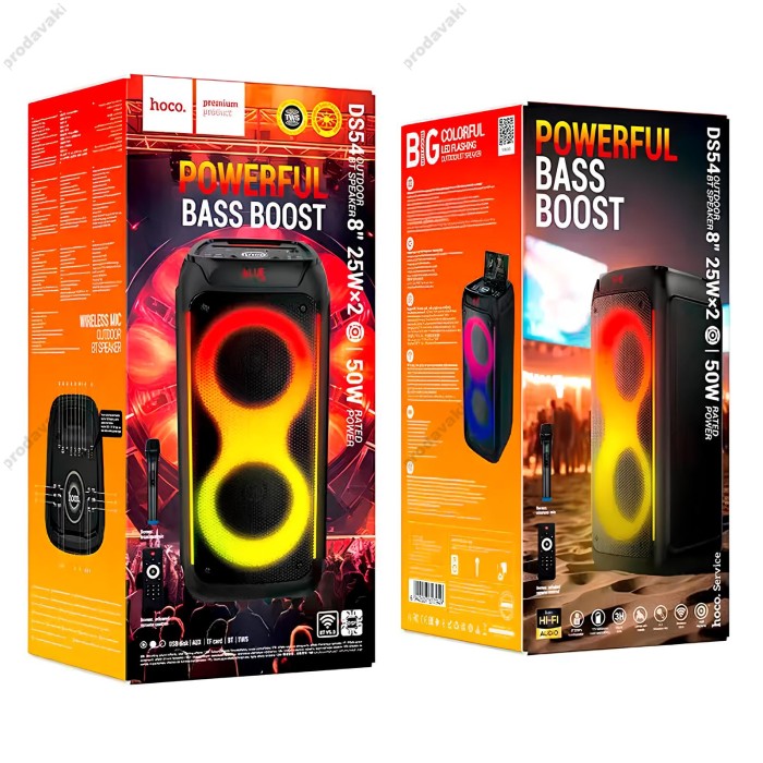 Портативна колонка Bluetooth HOCO DS54 Precious RGB Light BT speaker BT5.0 50W black