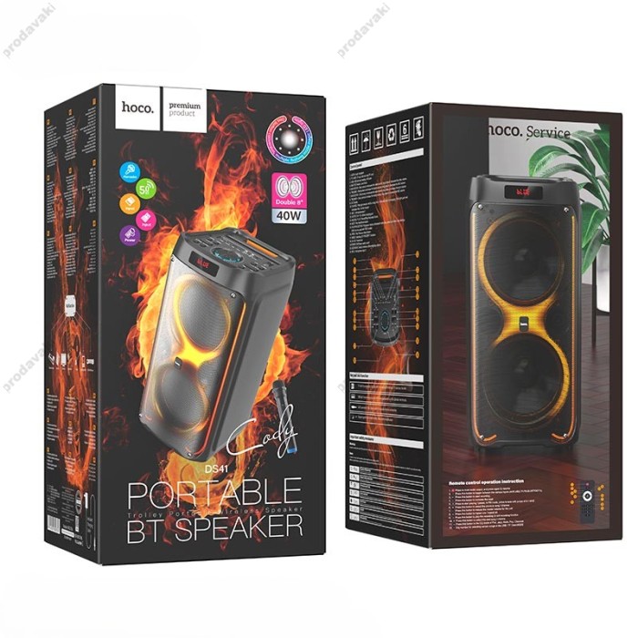 Портативна колонка Bluetooth Hoco DS41 Cody Portable BT speaker 40W
