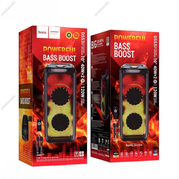Портативна колонка Bluetooth HOCO DS53 Flame light BT speaker 120W black