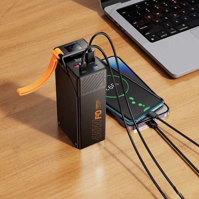Повербанк портативний акумулятор Power Bank Hoco DB100 Harmony fully compatible 65W 30000 mAh Black