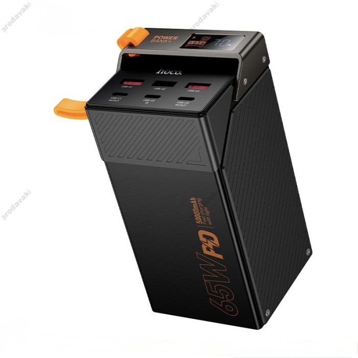 Повербанк портативний акумулятор Power bank Hoco DB100A Harmony fully compatible 65W 50000 mAh Black