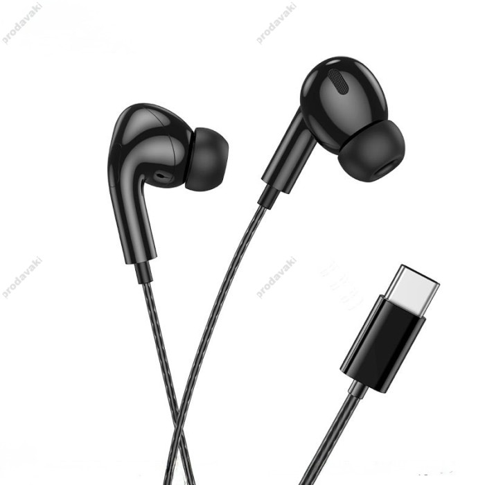 Дротові навушники HOCO DM48 Rock digital wire control earphones with microphone Type-C Black