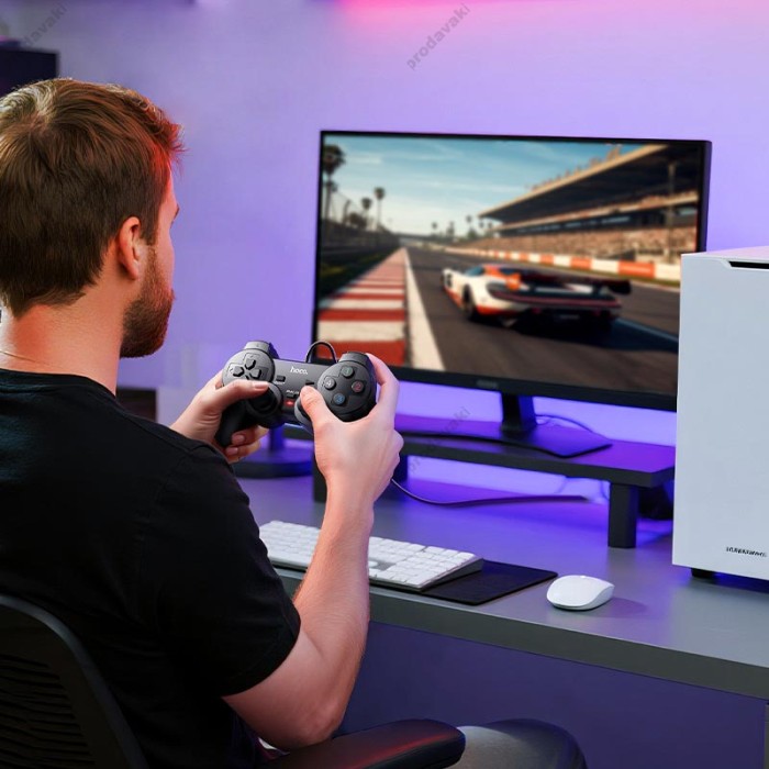 Джойстик ігровий контролер HOCO GA3 Fast link wired game controller Black