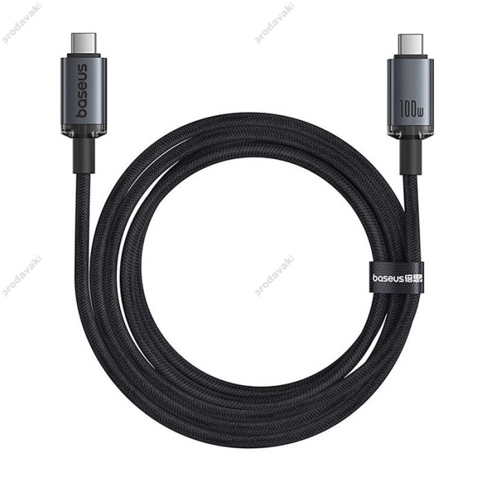 Кабель Baseus Crystal Shine USB3.2 Type-C to Type-C 20Gb 100W 5A 1.5m Black P10318204111-00