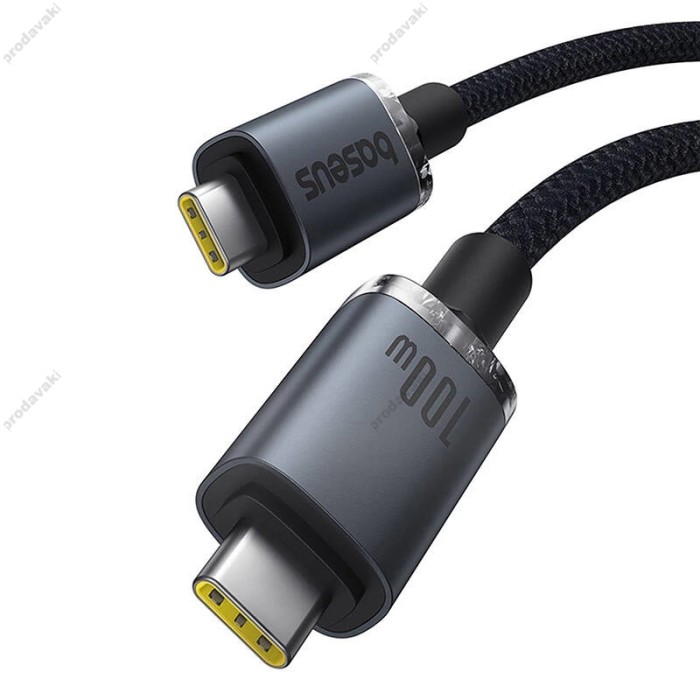 Кабель Baseus Crystal Shine USB3.2 Type-C to Type-C 20Gb 100W 5A 1.5m Black P10318204111-00