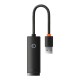Мережевий адаптер Baseus Lite Series Ethernet Adapter USB to RJ45 1000 Mbps 0.225m Black WKQX000101