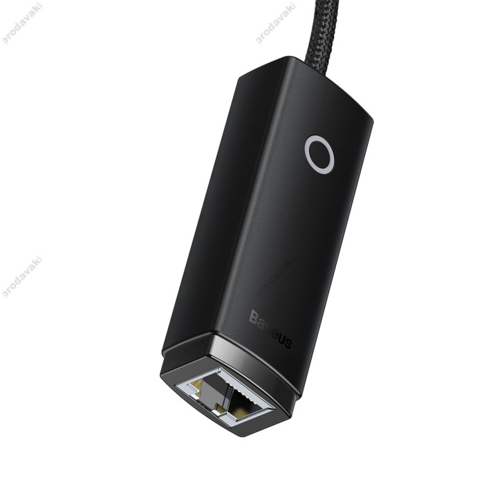Мережевий адаптер Baseus Lite Series Ethernet Adapter USB to RJ45 1000 Mbps 0.225m Black WKQX000101