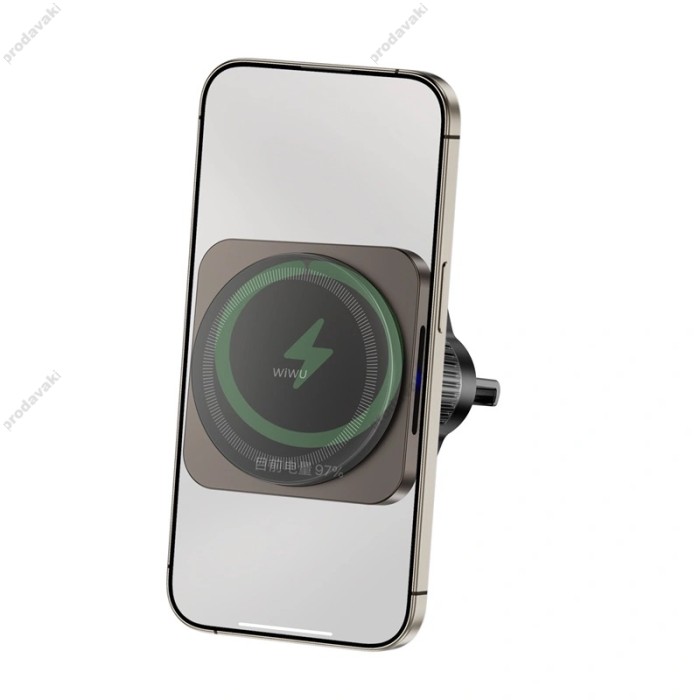 Автомобільний тримач із бездротовою зарядкою Wiwu CH-318 Magneto Wireless Charger 15W Black