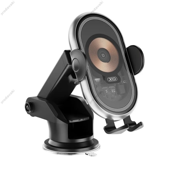 Автомобільний тримач із бездротовою зарядкою XO WX038 Car wireless charging holder 15W Black