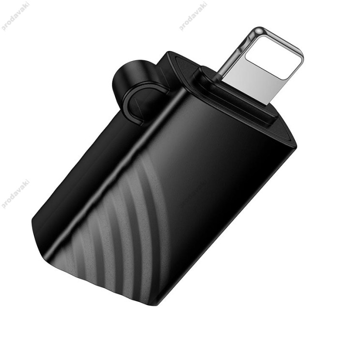 Кардрідер перехідник HOCO HB53 Lightning to TF 2.0 mini card reader Black