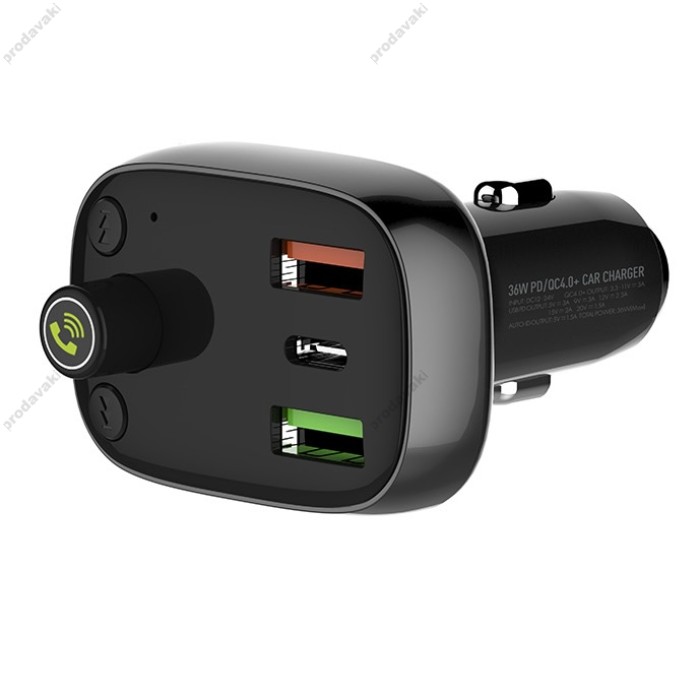 FM-трансмітер LDNIO C704Q Bluetooth 36W Black