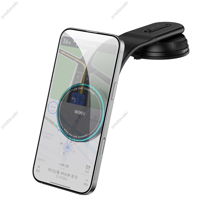 Автомобільний тримач із бездротовою зарядкою WiWU CH-327 Universal Automatic Wireless Car Charger Black