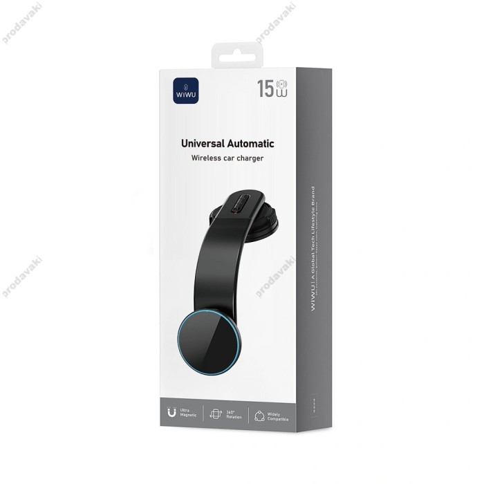 Автомобільний тримач із бездротовою зарядкою WiWU CH-327 Universal Automatic Wireless Car Charger Black
