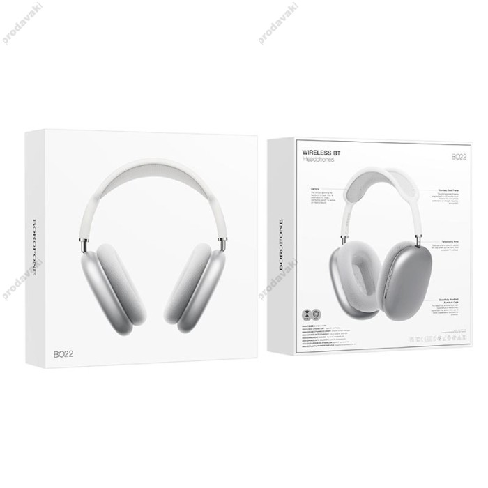 Бездротові Bluetooth навушники BOROFONE BO22 Elegant headphones BT 5.3 Silver