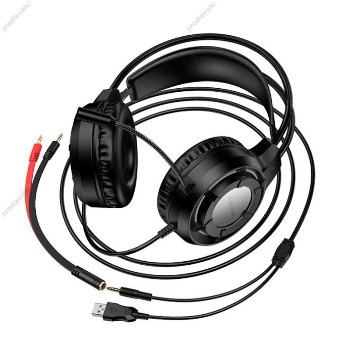 Дротові навушники BOROFONE BO112 Wave gaming headphones with mic Black