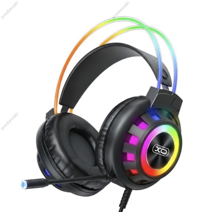 Дротові навушники XO GE10 Colorful RGB Gaming Headset with Microphone Black