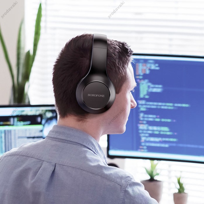 Бездротові Bluetooth навушники BOROFONE BO12 Power BT headset wireless with mic Black
