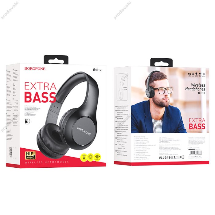 Бездротові Bluetooth навушники BOROFONE BO12 Power BT headset wireless with mic Black