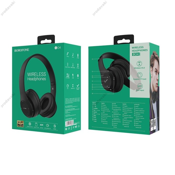 Бездротові Bluetooth навушники BOROFONE BO4 Charming rhyme wireless with mic Black