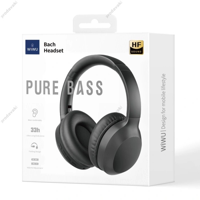 Бездротові Bluetooth навушники Wiwu TD-01 Wireless Headphone Stereo Bach Headset Black